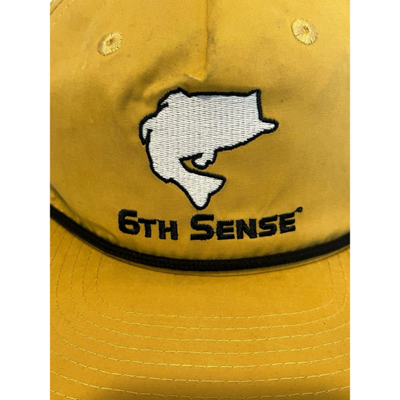 6th Sense Fishing Hat Cap Mens Snap Back Yellow - Picture 2 of 9